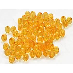 Transparent Golden Spherical Acrylic Beads (8 mm) (Pack of 250 Grams) - for Jewellery Making Art and Craft