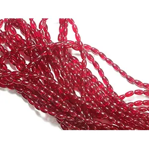 8MM Maroon Oval Pressed Glass Beads for Jewellery Making Beading Art and Craft Supplies (12 Strings)