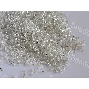 Silverline White/Crystal 2 Cut Beads/Glass Seed Beads (6/0-3.5 mm) (100 Grams) Standard Quality for  Jewellery Making Beading Arts and Crafts and Embroidery.