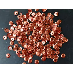 Brown 1 Hole Round Sequins (5 MM 100 Grams) for Embroidery Sewing Art and Craft DIY Purpose