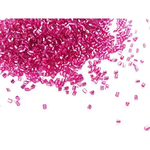 Magenta Silverline 2 Cut Seed Beads (13/0-1.7 mm) (450 Grams) Standard Quality - Jewellery Making Supplies Embroidery Supplies Crafting Supplies Beading Supplies