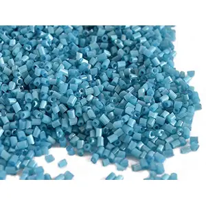 Opaque Turquoise 2 Cut Beads/Glass Seed Beads (11/0-2.0 mm) (100 Grams) Standard Quality for  Jewellery Making Beading Arts and Crafts and Embroidery.