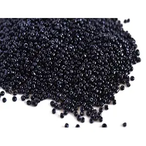 Opaque Black Round Rocailles/Glass Seed Beads (15/0-1.5 mm 100 Grams) Standard Quality for  Jewellery Making Beading Embroidery Art and Craft