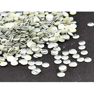 Silver Circular Stud Hotfix Rhinestones (4 mm) (120 Grams) for Embellishing Apparels Handbags Art and Craft Supplies