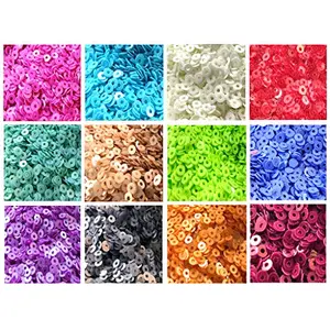 Sequins (Sitara) 50gm * 12 Colors 4mm Sequins for Embroidery Embellishing Handbags Apparels for Art and Craft DIY Kit