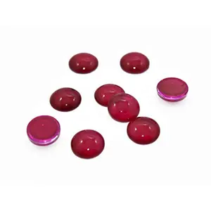Circular Glass Stones for Craft/Home Decoration Aquarium Fillers/Fish Tank Garden (18 mm Red) - 10 Pieces