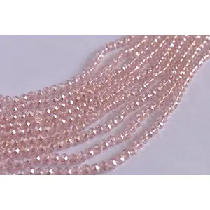 Peach Rainbow Tyre/Rondelle Shaped Crystal Beads (10 mm) 5 Lines for  Jewellery Making Beading Arts and Crafts and Embroidery.