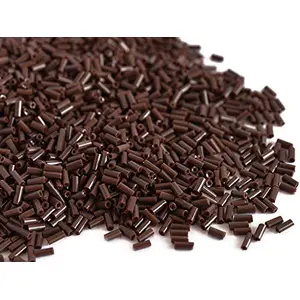 Opaque Brown Pipe/Bugle Beads/Glass Seed Beads (4.5 mm) (100 Grams) Standard Quality for  Jewellery Making Beading Arts and Crafts and Embroidery.