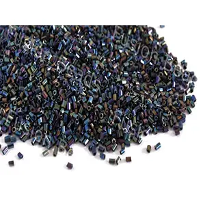 Iris Purple 2 Cut Glass Seed Beads/Cut Dana Beads (15/0-1.5 mm 100 Grams) Standard Quality for  Jewellery Making Beading Embroidery Art and Craft