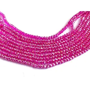 Pink/Magenta Rainbow Tyre/Rondelle Faceted Crystal Beads (6 mm) (1 String) for  Jewellery Making Beading Embroidery Art and Craft