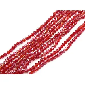 Maroon Transparent Bicone Crystal Beads (2 mm) (5 Strings) for  Jewellery Making Beading Embroidery Art and Craft