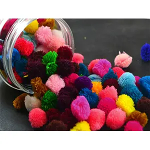 Dark Blue Pack of Wool Pom Poms for Crafts and Decoration Purposes 2 cm (Pack of 100 Pieces)