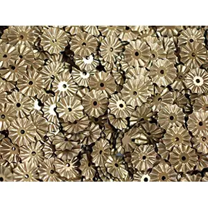 Dull Golden 1 Hole Flower Shape Plastic Sequins for Embroidery Decoration Art and Craft (Pack of 100 Grams)