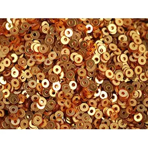 Golden Lustre Circular Plastic Sequins for Embroidery Decoration Art and Craft (Pack of 100 Grams)