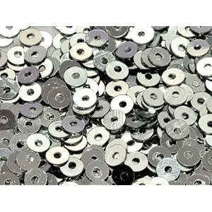 Mirror Circular Centre Hole Sequins (4 mm) (Pack of 250 Grams) for Embroidery Art and Craft