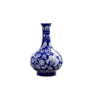 Shriyan Craft Handmade Ceramic Decorative Flower Pot Vase Blue