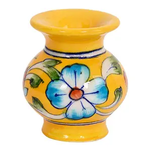 Art Pottery Ceramic Unique Handmade Decorative Vase (7.62 x 7 x 15.24 cm Blue)
