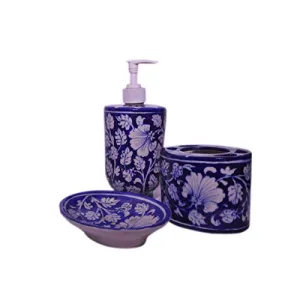 Ceramic Tooth Brush Holder with Lotion Dispenser and Soap Dish