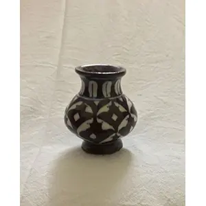 Ceramic Flower Vase (5 cm x 5 cm x 7.5 cm Blue)