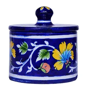 Lovely Cotton Jar in Blue Pottery