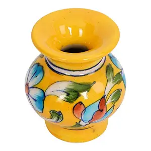 Ceramic Flower Vase (5 cm x 5 cm x 7.5 cm Yellow)
