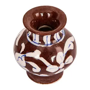 Ceramic Flower Vase (5 cm x 5 cm x 7.5 cm Brown)