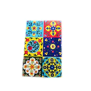 Ceramic Handmade Tiles Pack of 6 (4 Inch)