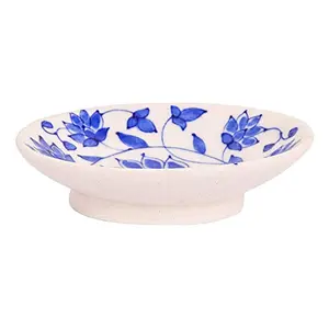 Blue Art Pottery Ceramic Soap Dish