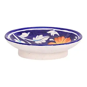 Blue Art Pottery Ceramic Soap Dish