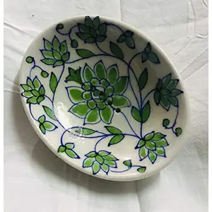 Pottery Ceramic Soap Dish (12.5 cm x 10 cm x 3 cm Green)