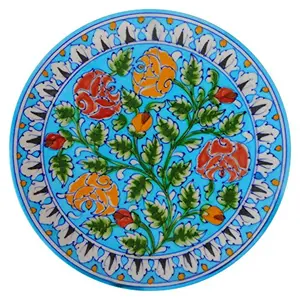 Handmade Ceramic Decorative Wall Hanging Plate (Multicoloured) 8 Inch