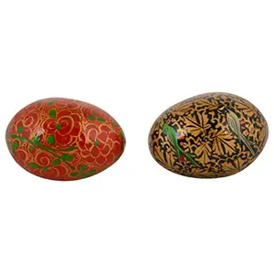 Jehlum View Crafts Handmade Papier Mache Decorative Eggs (8 cm x 5 cm Pack of 2)