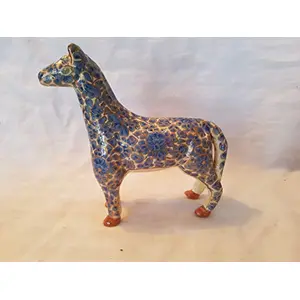 Kashmiri Papier MachePaper Handcrafted Horse Showpiece for Home Decor and Gift Purpose by