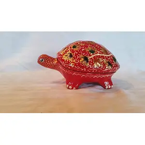 Box.Turtle Box.Handmade Kashmiri Jewelry Box as Tortoise Set in Multi Color by .Vaastu Remedy Turtle