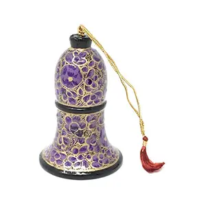 Hand Painted Decorative Purple and Golden Bell from The Artisans of Kashmir-India