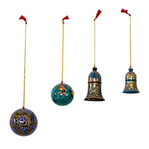 Classic Kashmiri Hangings Balls & Bells - Set of 4