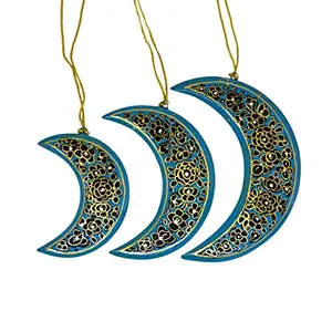 Moon Shaped Hangings set of 3 Blue Color