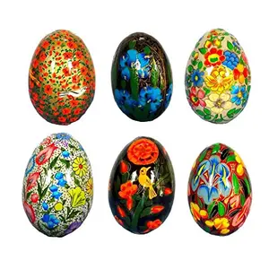 Mehra Bros Paper Machie Easter Egg ornaments (set of 6) Combo 4