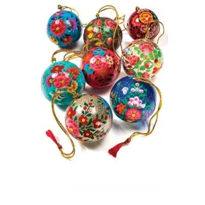 Christmas Balls Ornaments2 inchSet of 12Handmade Ornaments for Christmas Tree Hanging BallsHandmade BaublesKashmiri Paper Mache