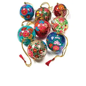 3 inch set of 6 Christmas Balls Baubles Xmas Tree Decorations Hanging Balls Ornament Handmade Ornaments for Christmas Tree