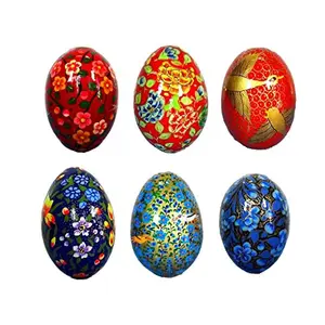 Mehra Bros Paper Machie Easter Egg ornaments (set of 6) Combo 7