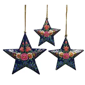 Handcrafted Hanging Christmas (Xmas) Decorative Stars Ornaments (Set of 3)