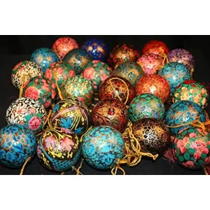 Balls3" SizeChristmas BaublesSet of 12.Kashmiri HangingsChristmas Ball Ornaments Christmas DecorationsTree Ornaments Hooks Included