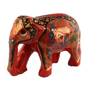 Shopatplaces Elephant In Red From Kashmir