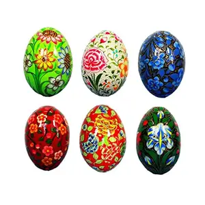 Mehra Bros Paper Machie Easter Egg ornaments (set of 6) Combo 8