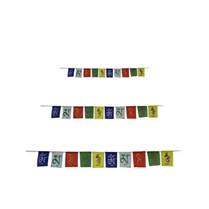 Voila Hanging Buddhist Prayer Cotton Flags for Car Motorbike and Home - Pack of 3