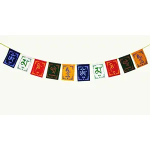 Buddhist Prayer Cotton Ladakh Biker Flag for All Bike/car/Home/Office (105 cm; Multicolour)