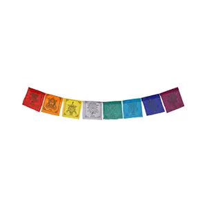 SCORIA Lucky Sign Hanging Buddhist Prayer Flags for Car/Bike and Home (Multi-Color)