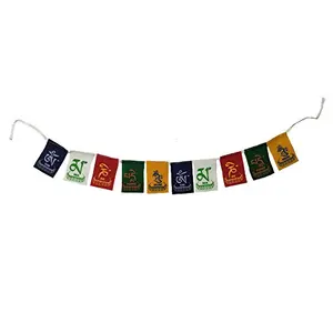 Prayer Flags Wind Outdoor Flags Car Jewelry Decor Accessories Flag Decorations Buddhist Items Om Mani Padme Hum Peace Sign Wall Flag Hanging for Cycle/Bike 1.4 Ft - Multicolor