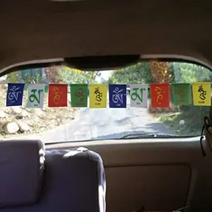 Buddhist Prayer Cotton Flag for All Bike/car/Home/Office (105 cm)